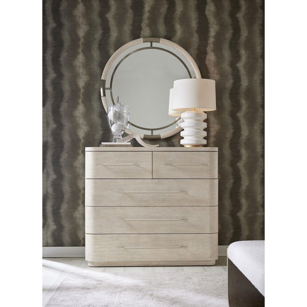 Hooker Furniture Modern Mood Round Mirror in Diamond and Pewter, , large