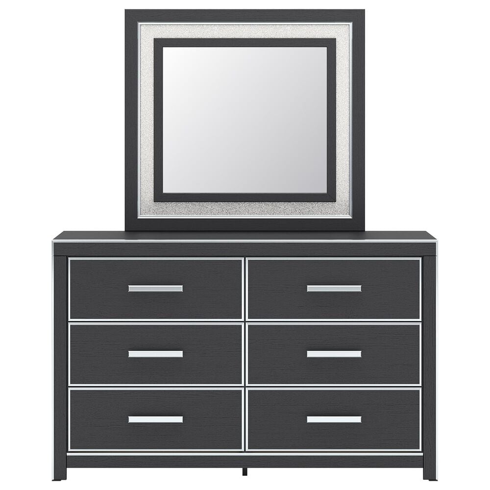 Ashley Zuraleus 6-Drawer Dresser and Mirror in Matte Black and Chrome, , large