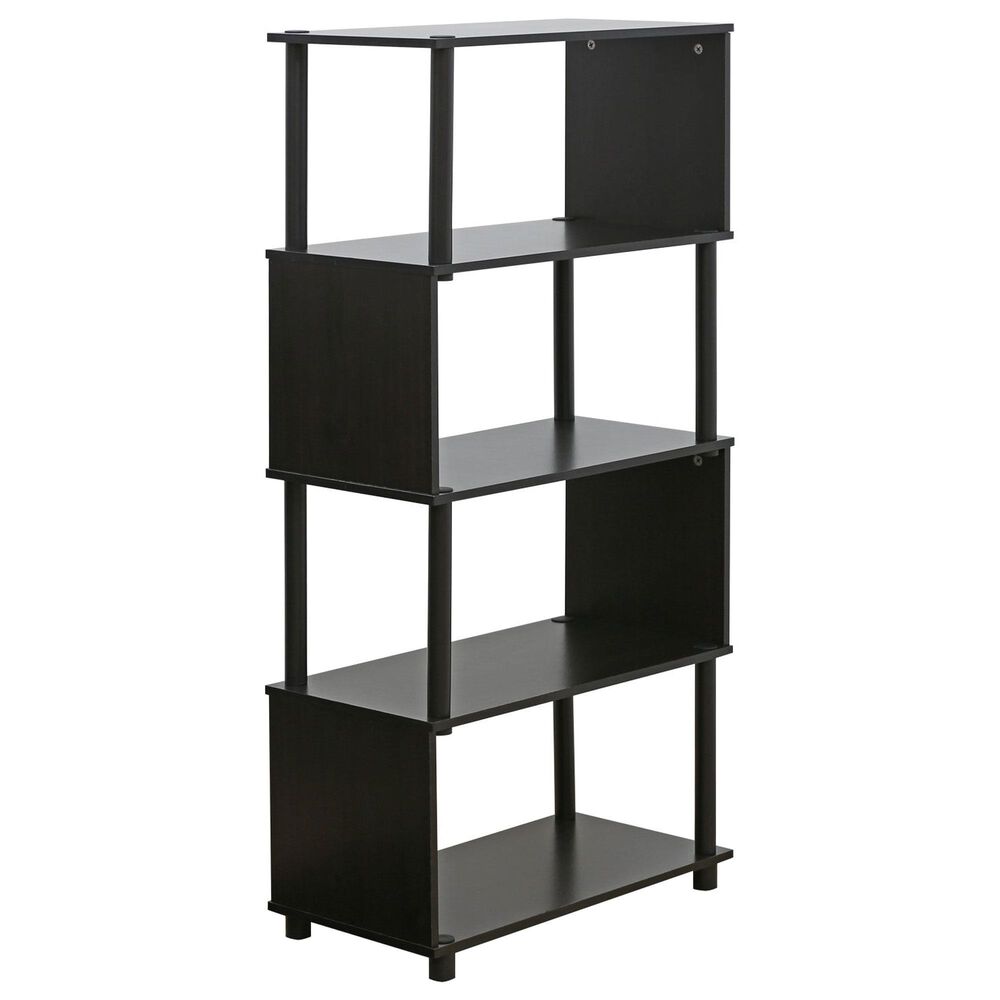 HOMLUX Flexi 5-Tier Rack Bookshelf in Espresso, , large