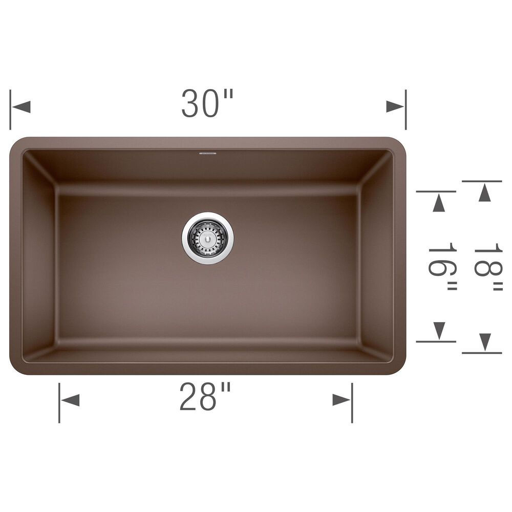 Blanco Precis 30&quot; Single Bowl Kitchen Sink in Cafe, , large