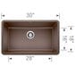 Blanco Precis 30" Single Bowl Kitchen Sink in Cafe, , large