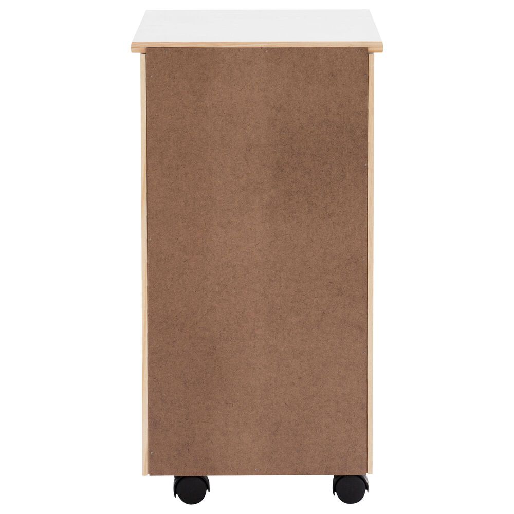 Linon Home Decor Cary 6-Drawer Rolling Cart in White Wash, , large