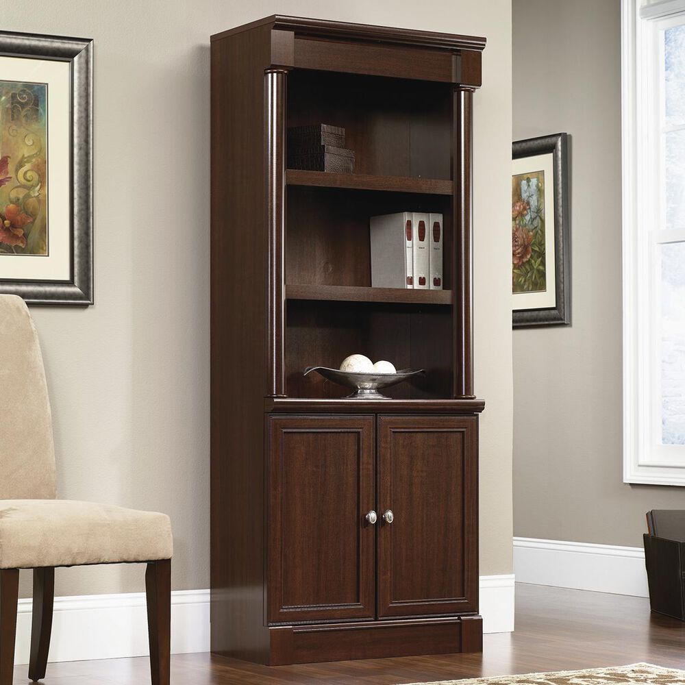 Sauder Palladia Library with Doors in Select Cherry NFM