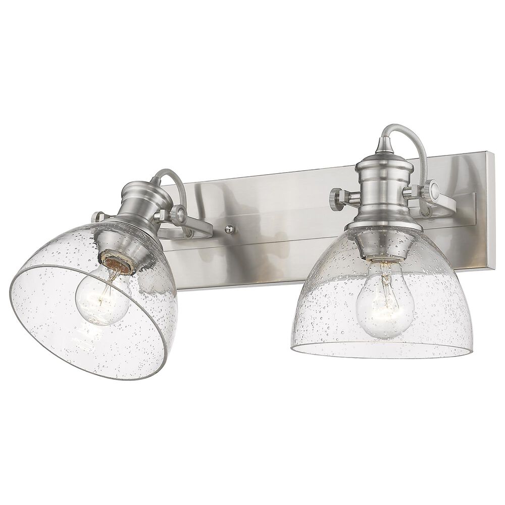Golden Lighting Hines 2-Light Bath Vanity with Seeded Glass in Pewter, , large