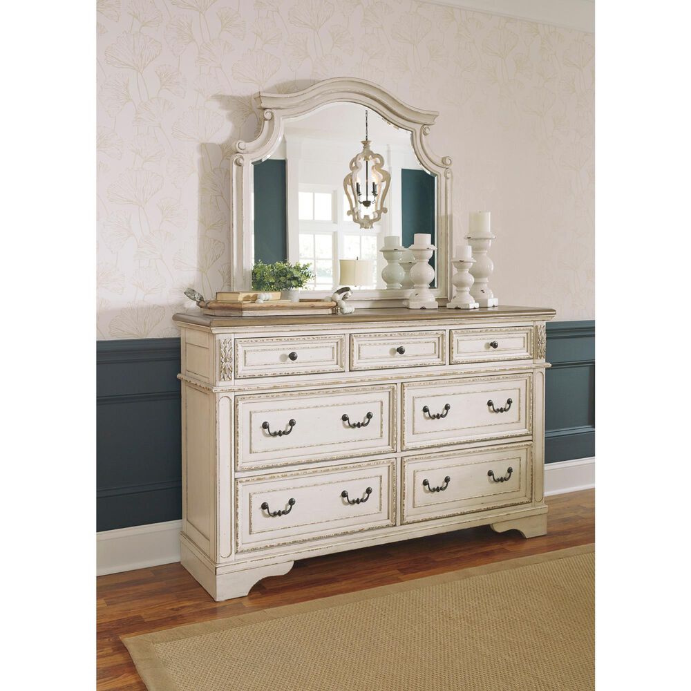 Ashley Realyn Dresser in Chipped White and Brown, , large