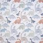 Lambs & Ivy Dino-Might Baby Blanket in White, Gray and Blue, , large