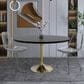 Leisuremod LeisureMod Verve Collection 48 Round Dining Table, Brushed Gold Base with Black MDF Top, , large