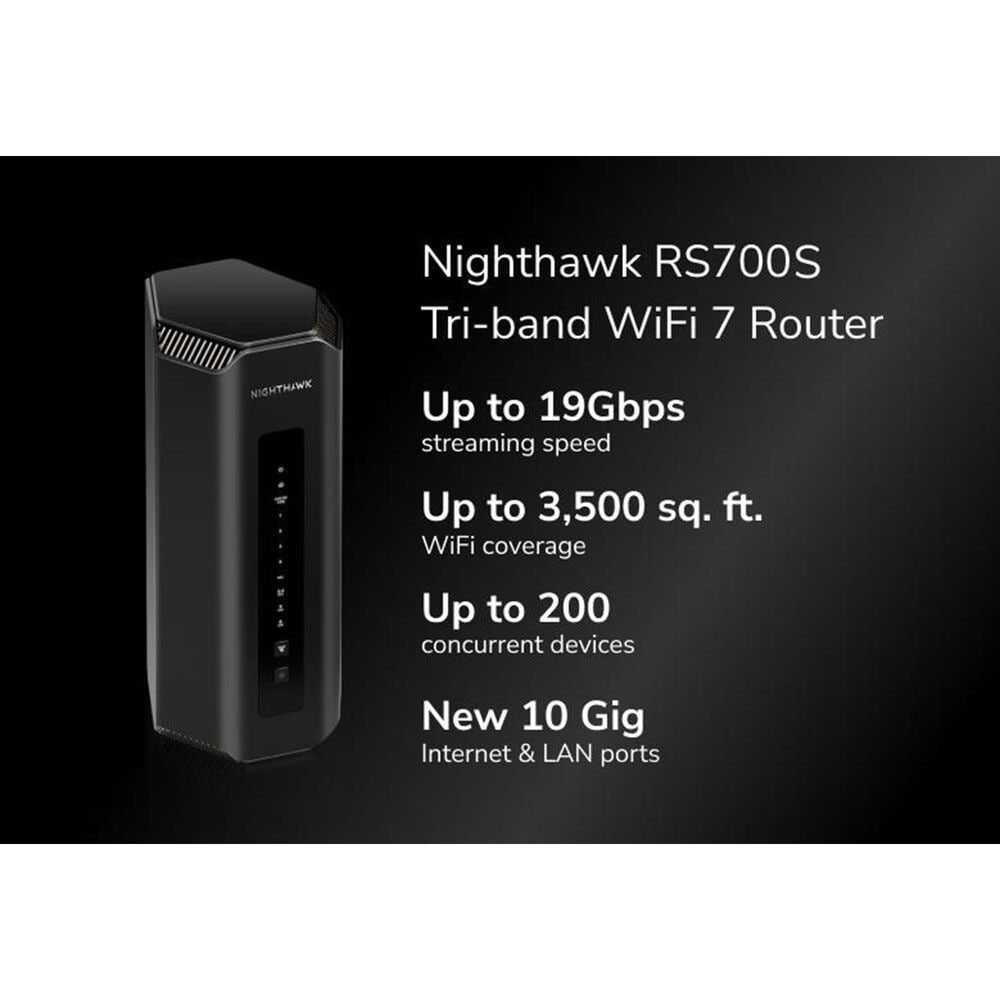 NETGEAR Nighthawk Tri-Band Wi-Fi 7 Router in Black, , large
