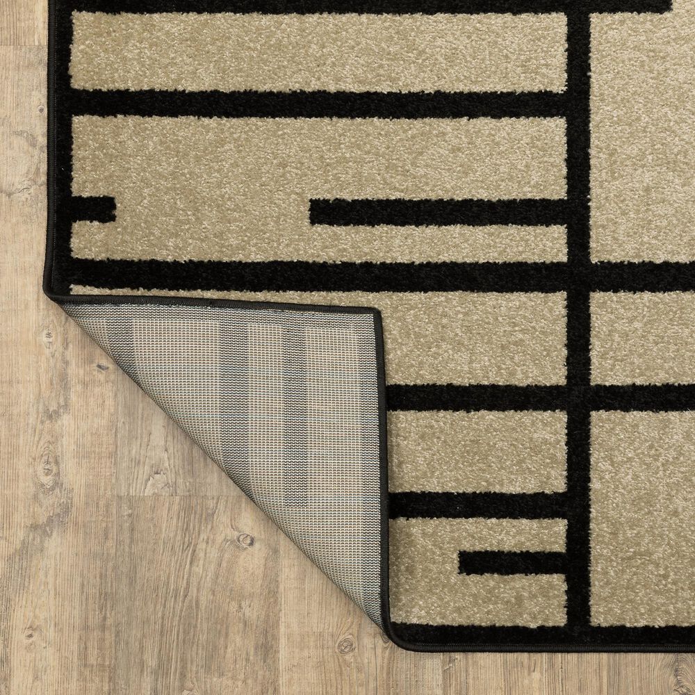 ROW by Oriental Weavers Quinn Geometric Beige and Black 7'10" x 10' Area Rug, , large