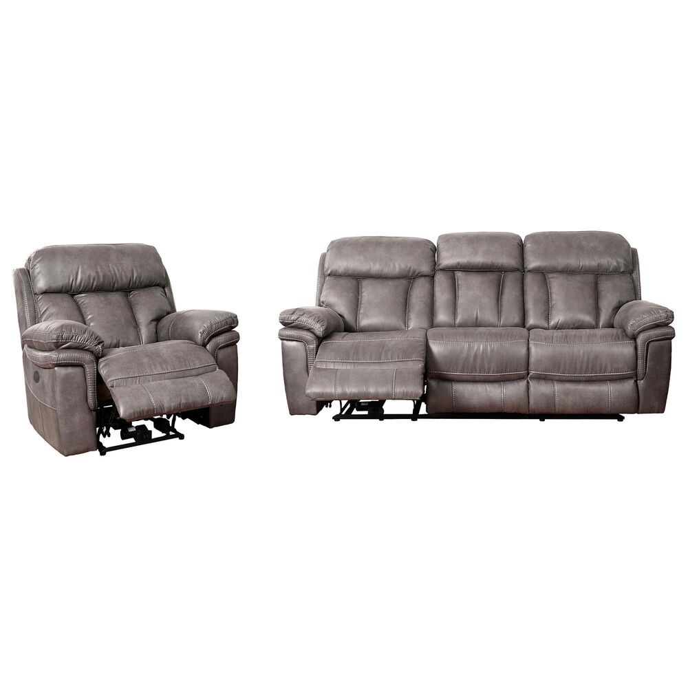 Blue River Estelle 2-Piece Power Reclining Sofa Set in Gunmetal, , large
