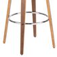 LumiSource Grotto 30" Bar Stool with Cream Upholstery in Walnut Wood and Chrome (Set of 2), , large