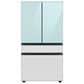 Samsung Bespoke 29 Cu. Ft. 4-Door French Door Refrigerator with Beverage Center in Morning Blue Glass Top Panel with White Glass Middle and Bottom Panels, , large