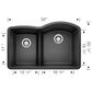 Blanco Diamond 1-3/4 Reverse Double Bowl Low Divide Kitchen Sink in Soft White, , large