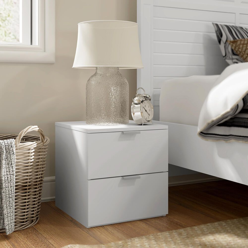 The Monday Company Delma 2-Drawer Nightstand in Matte White &#40;Set of 2&#41;, , large
