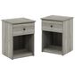 HOMLUX 1-Drawer Modern Nightstand with Knob Handle in French Oak Grey (Set of 2), , large