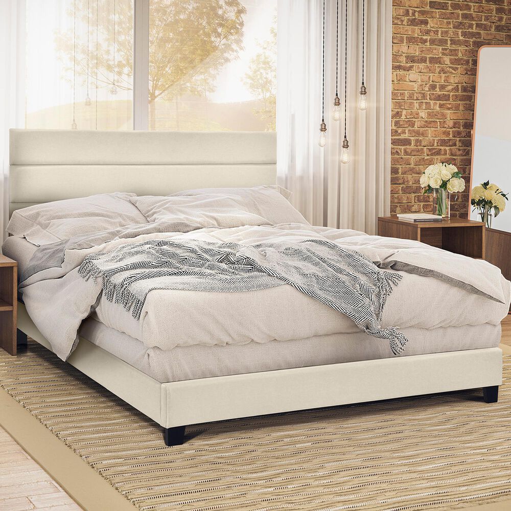 Accentric Approach King Slat Bed in Cream, , large