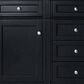 James Martin Vanities Brittany 60" Double Bathroom Vanity in Black Onyx with 3 cm Parisien Bleu Quartz Top and Rectangular Sinks, , large