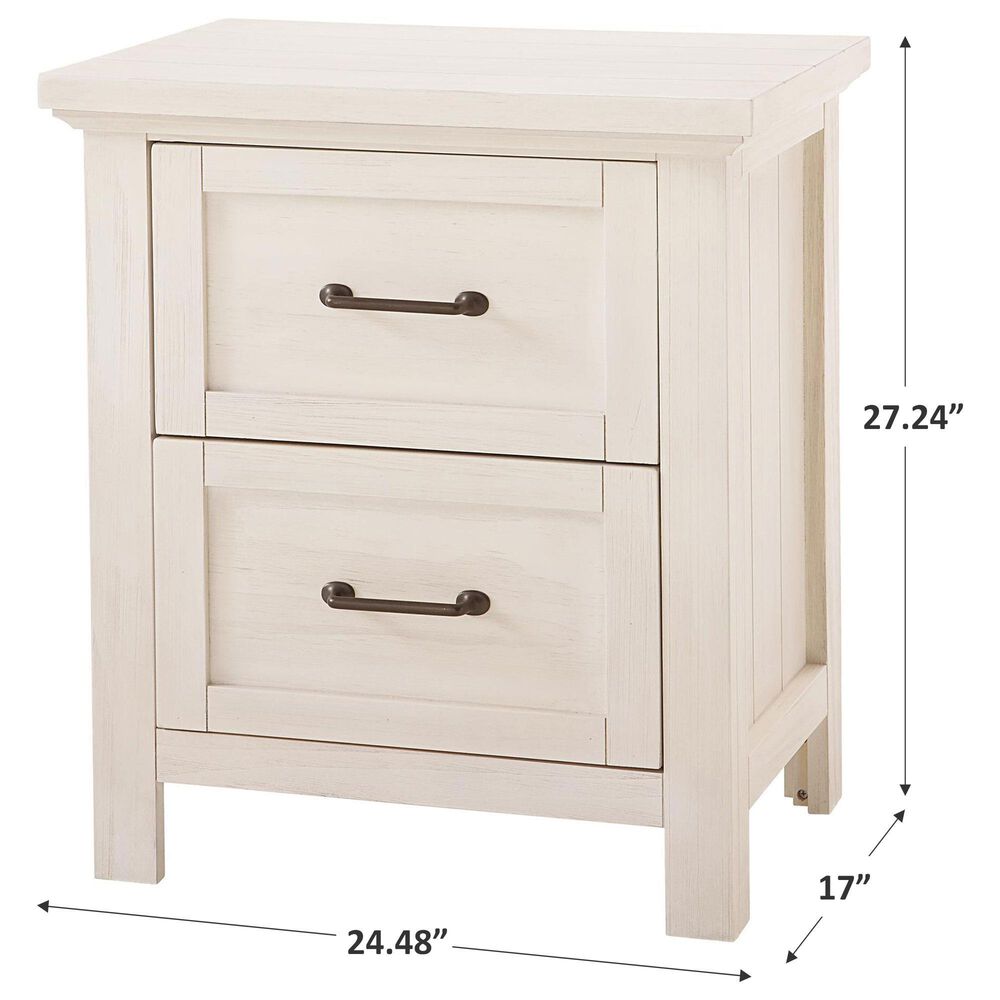 Eastern Shore Westfield 2 Drawer Nightstand in Brushed White, , large