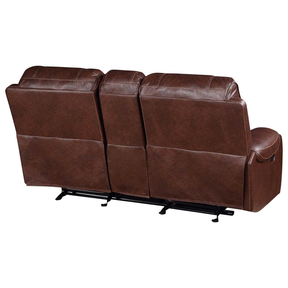 Crystal City Keily Manual Glider Reclining Loveseat in Brown, , large