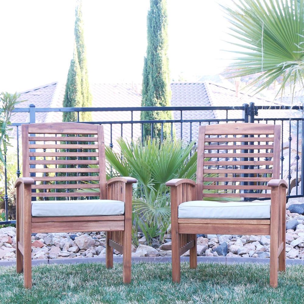 Walker Edison Midland Patio Chairs in Brown (Set of 2), , large