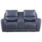 Italiano Furniture Cambria Power Reclining Console Loveseat with Power Headrests in Blue, , large
