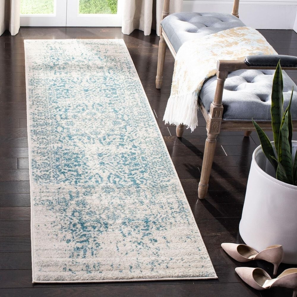 Safavieh Madison MAD603J 2&#39;3&quot; x 10&#39; Teal and Ivory Runner, , large