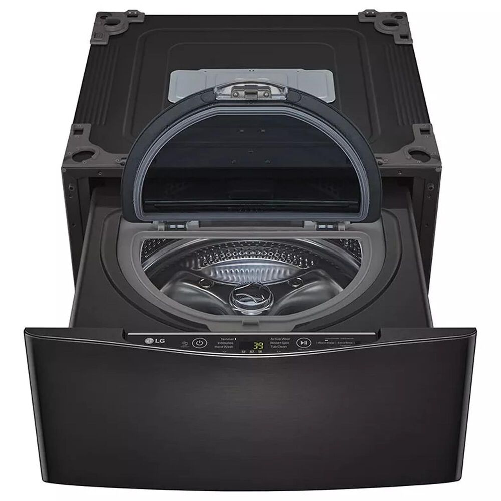LG 5.2 Cu. Ft. Smart Front Load Washer with Pedestal in Black Steel, , large