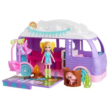 Polly Pocket Glamping Camper Van with Doll and Accessories Set in Multicolor, , large