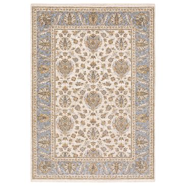 Oriental Weavers Maharaja Dakota 5091Z 7"10" x 10"10" Ivory and Blue Area Rug, , large