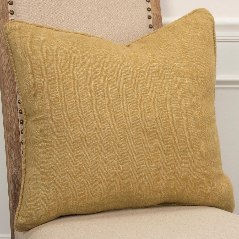 Rizzy Home Solid 20&quot; Down Filled Pillow in Gold, , large
