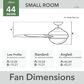 Hunter Erling 44" Ceiling Fan with LED Light in Burnished Brass, , large