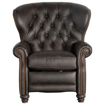 Smith Brothers Leather Push Back Recliner in Charcoal, , large