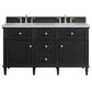 James Martin Vanities Lorelai 60" Double Bathroom Vanity in Black Onyx with 3 cm Eternal Jasmine Pearl Silestone Top, Rectangular Sinks and FreePower Wireless Charger, , large