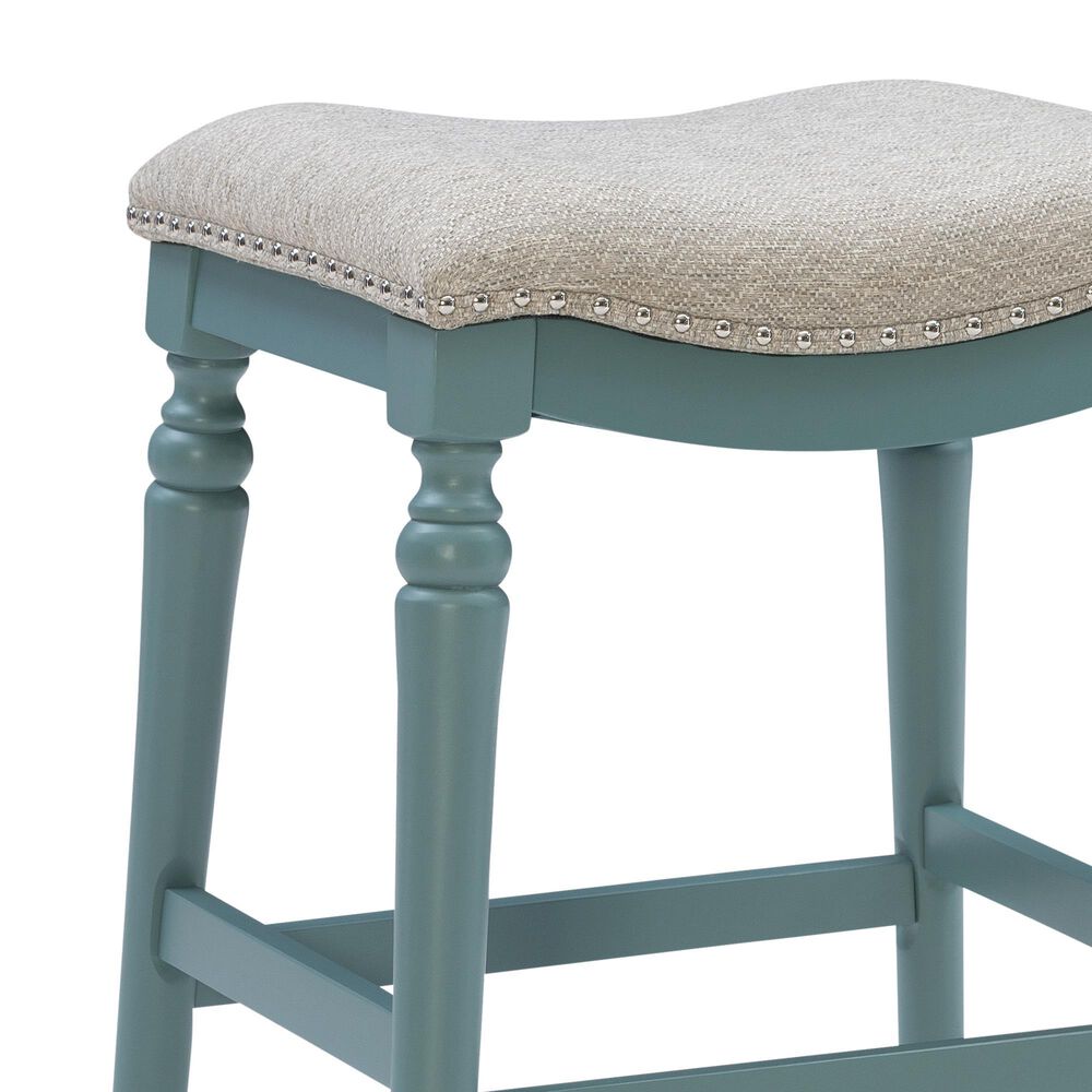 Linon Home Decor Hayes Counter Stool in Teal Blue, , large