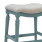Linon Home Decor Hayes Counter Stool in Teal Blue, , large