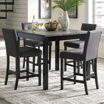 Signature Design by Ashley Garvine 5-Piece Counter Height Table Set in Gray and Dark Charcoal, , large