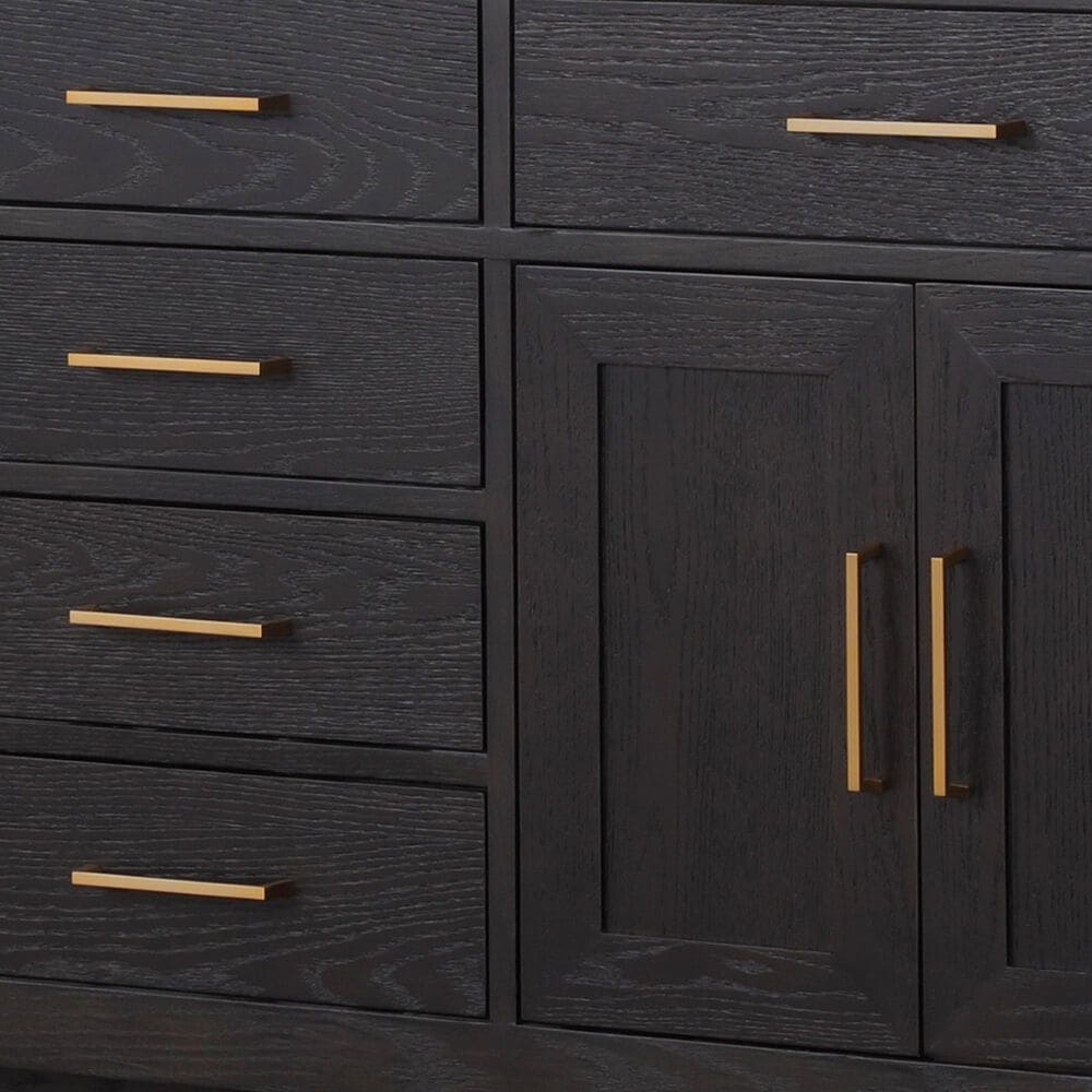 Lexora Home Abbey 72&quot; Double Bathroom Vanity in Black Oak with 2 cm White Quartz Top and Rectangular Sinks, , large