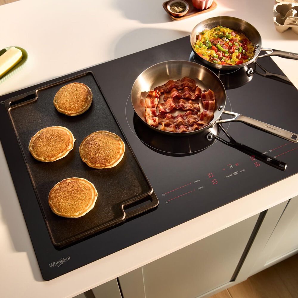 Whirlpool 30&quot; Intelligent Induction Cooktop with Temp Cook Technology and WipeClean Coating in Black, , large
