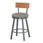 Amisco Lauren 30" Swivel Stool with Wood Backrest, , large