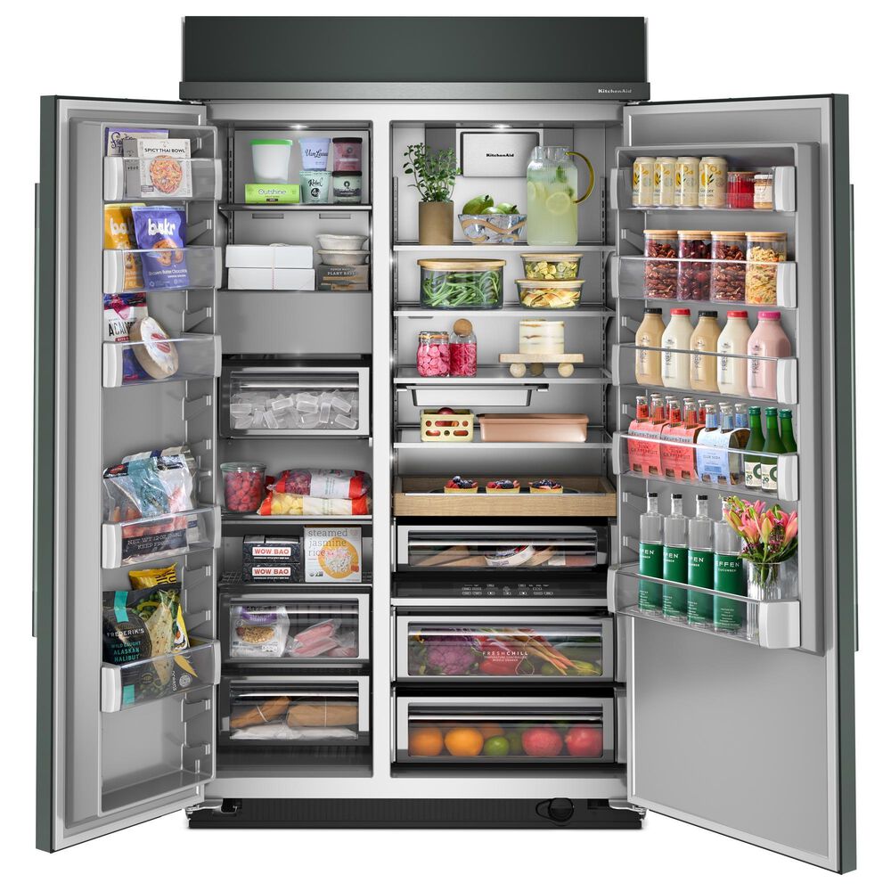 KitchenAid 30 Cu. Ft. Built-In Side-by-Side Refrigerator with Platinum Interior in Juniper, , large