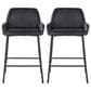LumiSource Daniella Counter Stool with Black Faux Leather Upholstery in Black (Set of 2), , large
