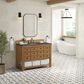 James Martin Malibu 48" Single Bathroom Vanity in Amber Birch with 3 cm Parisien Bleu Quartz Top and Rectangular Sink, , large