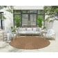 Nourison Twist Reversible 8" Round Natural Indoor/Outdoor Area Rug, , large