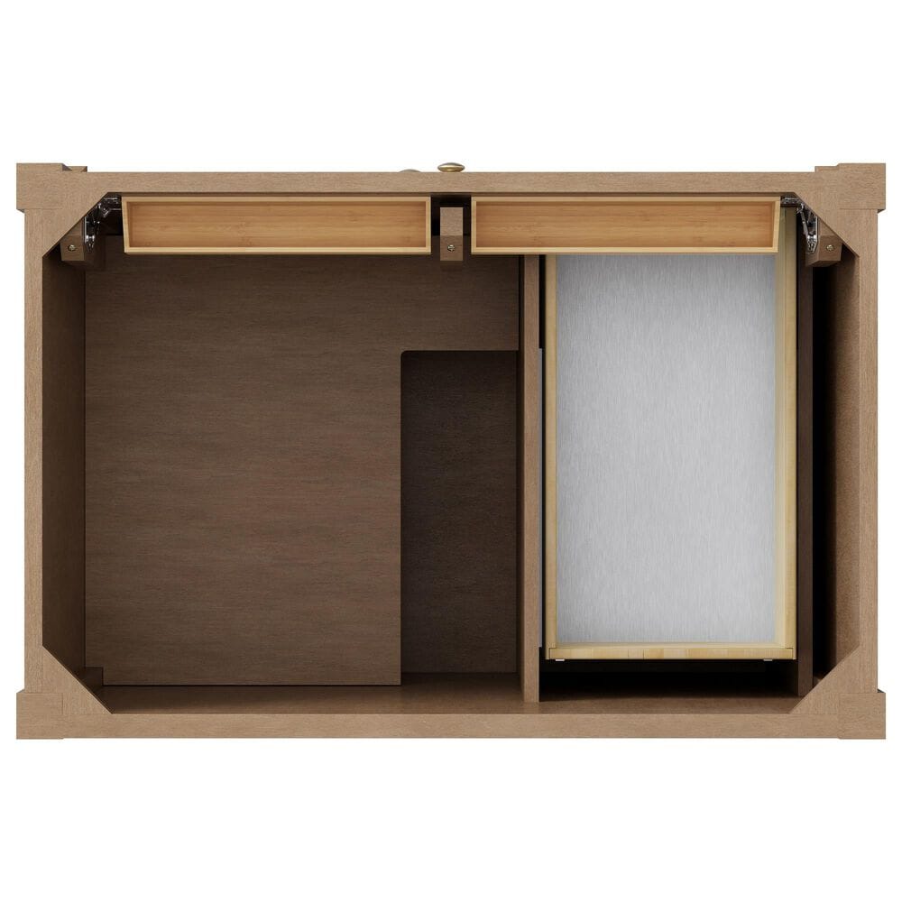 James Martin Brittany 36" Single Bathroom Vanity in Pecan with 3 cm Ethereal Noctis Silestone Top and Rectangular Sink, , large