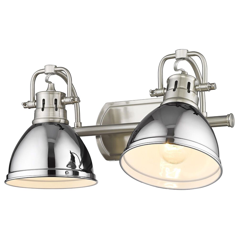 Golden Lighting Duncan 2-Light Bath Vanity in Pewter/Chrome, , large