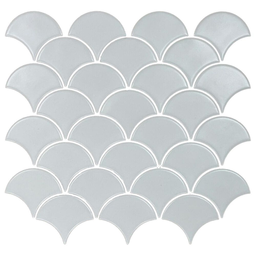 Emser Impact Gray 3" x 3" Scalloped on 11" x 12" Porcelain Mosaic Sheet, , large