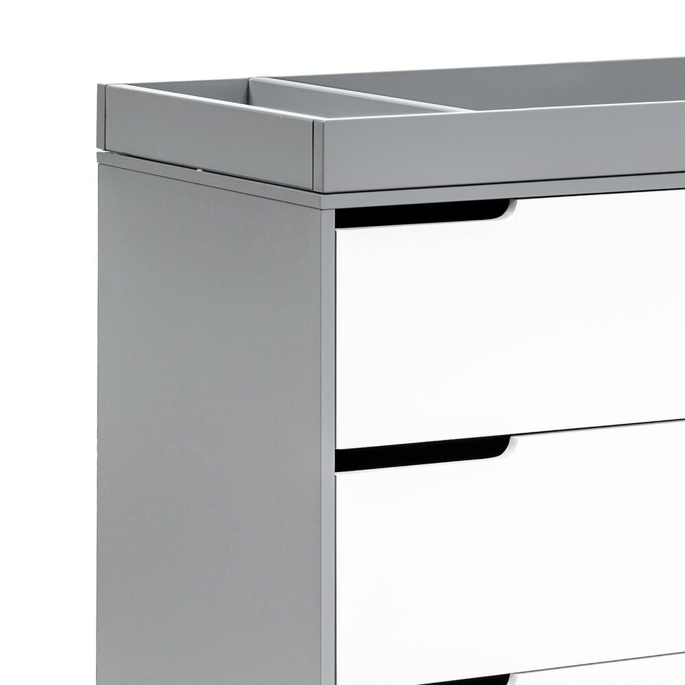 Babyletto Hudson 2 Piece Nursery Set in Grey and White, , large