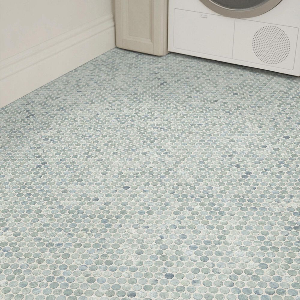 Shaw Embrace Ocean Wash 10.63" x 11.88" Glass Mosaic Sheet, , large
