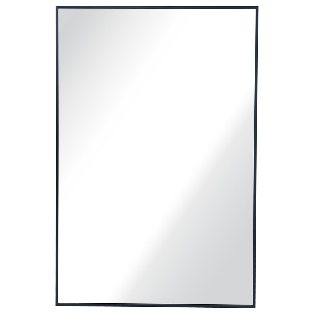 Garber Collection Rectangular Metal Wall Mirror in Black, , large