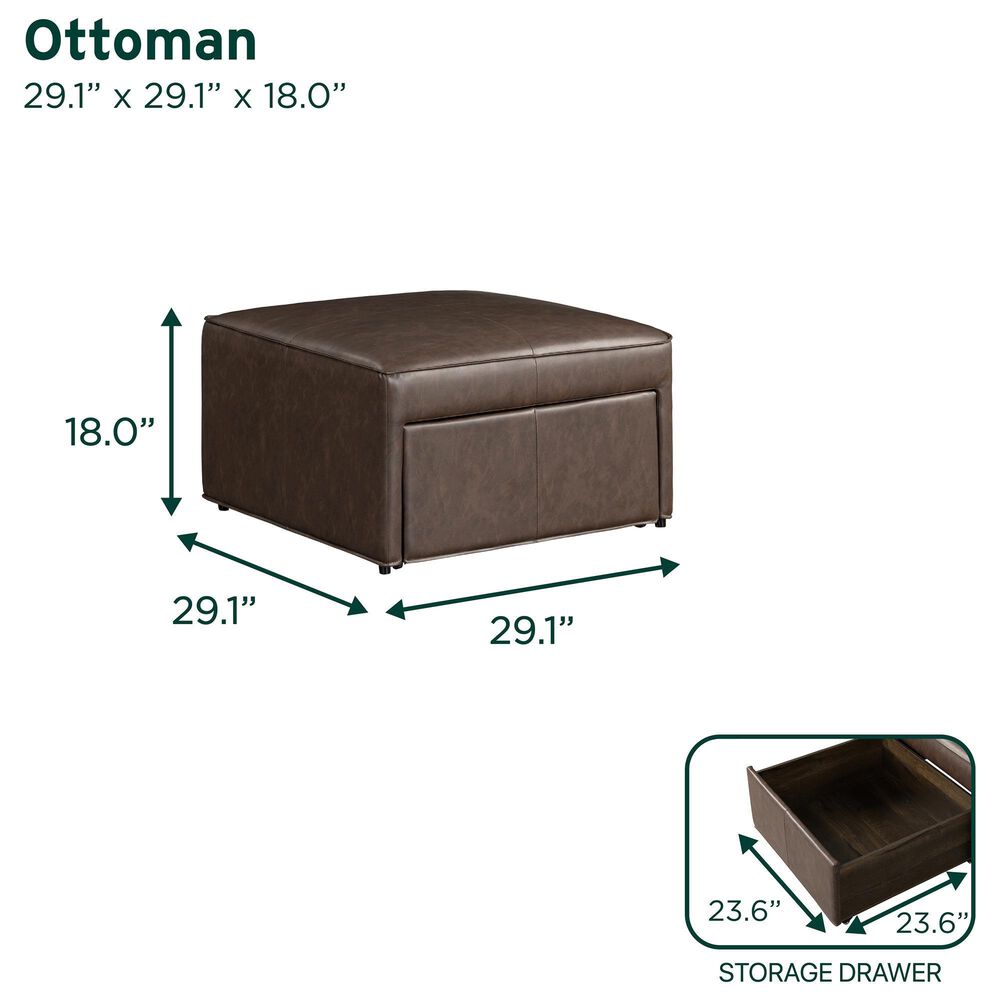 Lifestyle Solutions Hailey Storage Ottoman in Brown, , large